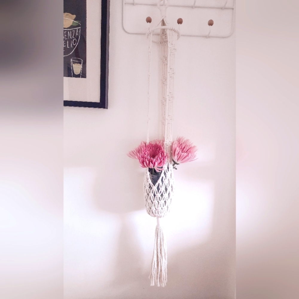 Macrame tea light holder, macrame plant hanger, wall decor, coastal, farmhouse